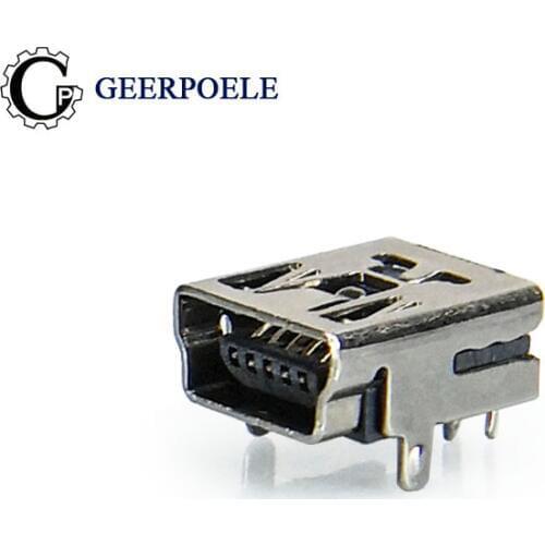20 pcs/lot USB mini 5 Pin 2 Feet DIP Connectors Female Flat Port Jack Tail Sockect For Samsung Lenovo Huawei ZTE ect