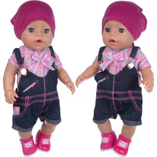 2021 Cowboy Suit+Hat Doll Clothes Fit 17 inch 43cm Doll Clothes Born Baby Suit For Baby Birthday Fistival Gift