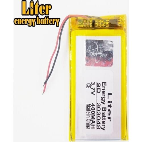3.7V 400mAh 303048 polymer lithium ion / Li-ion battery for DVR;MP3,mp4,cell phone,speaker,CAMWEA,TOY