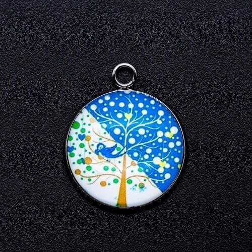 5pcs/lot Tree of Life Cabochon Jewelry Pendant DIY Charms Wholesale Jewellery Supplies Pendants for Necklaces Making