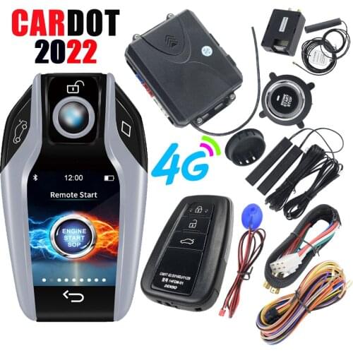 Auto Electronics Cardot Push Engine Start Stop keyless Entry System LCD Remote Starter GSM GPS Car Alarm