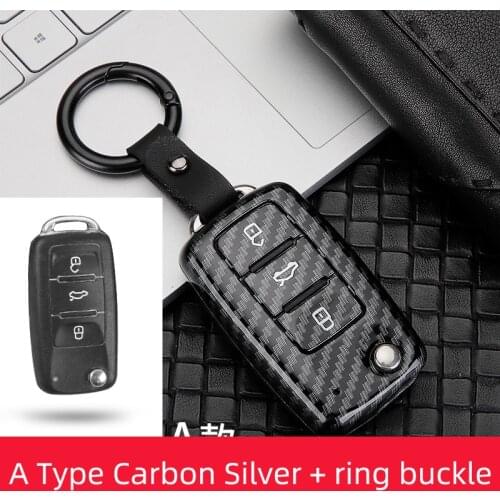 Carbon Fiber ABS Car Key Cover Case For Volkswagen VW POLO Tiguan Passat B5 B6B7 Golf EOS Scirocco Jetta MK6 Octavia Accessories