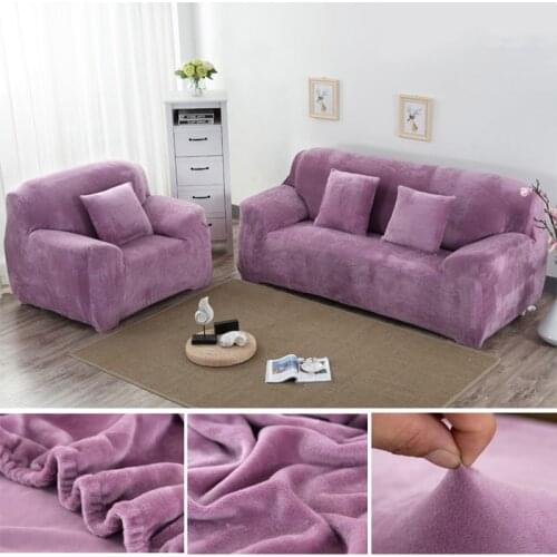 Thick velvet plush elastic recliner section furniture sofa cover sofa chair L-shaped chaise lounge corner armrest sofa cover