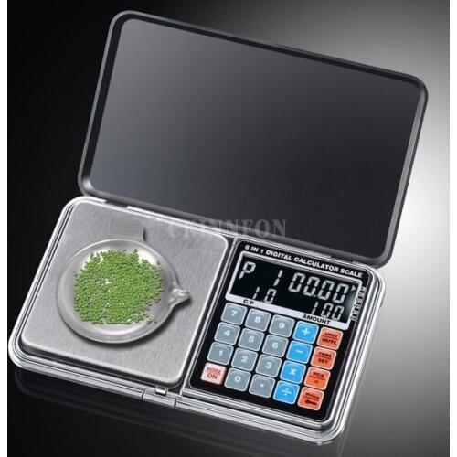 DHL 30PCS Digital scale 6 in 1 Multifunction LCD Digital Precision Measure 0.01G/500g jewelry Digital Scale Calculators