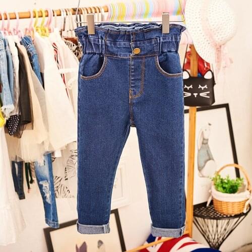 Spring Autumn High Waist Children Clothes Autumn Kids Girl Fashion Jeans Pant Denim Trousers Girls Denim Pant Trouser for 2-6Y