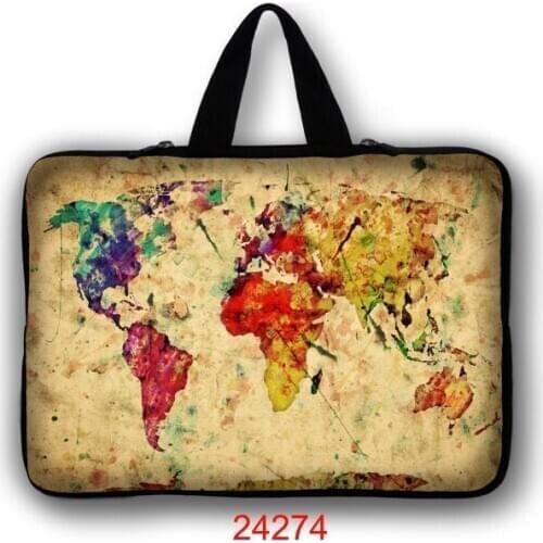 World Map 10.1" 11.6 13.3" 14 15.4" 15.6" 17.3 17.4 Laptop Bag Notebook sleeve Case Computer Cover For thinkpad Lenovo Acer Asus