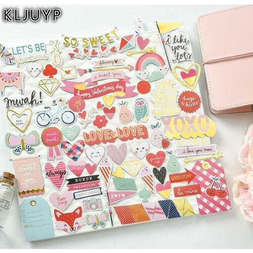 KLJUYP 70pcs So Sweet Colorful Cardstock Die Cuts for Scrapbooking/Card Making/Journaling Project DIY Craft