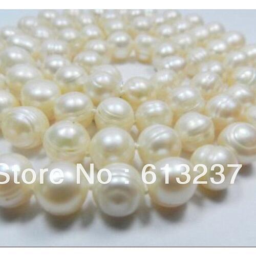 Beautiful 9-10mm white newly akoya cultured round natural pearl beads diy necklace making 18 inch MY4548