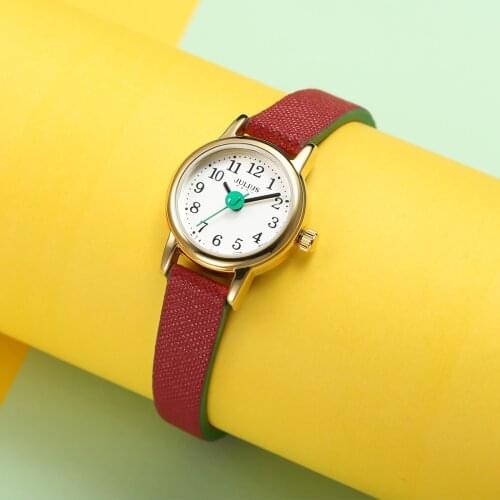 Mini Small Womens Watch Japan Quartz Hours Fashion Clock Lady Leather Bracelet Arabic Number Girls Birthday Gift Julius No Box