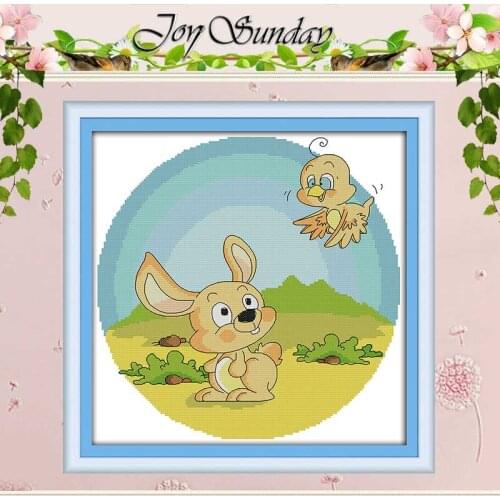 The rabbit and bird Patterns Counted Cross Stitch 11CT 14CT Cross Stitch Set Wholesale Cross-stitch Kit Embroidery Needlework