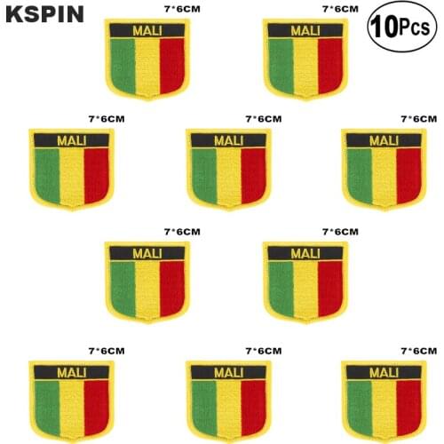 Mali Flag Embroidery Patches Iron on Saw on Transfer patches Sewing Applications for Clothes in Home&Garden