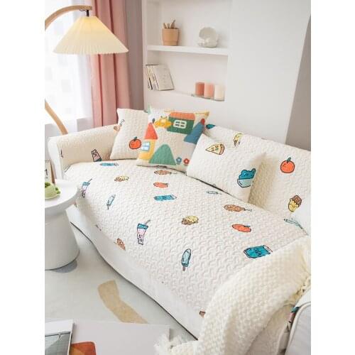 Nordic Simple Cute Cartoon Sofa Cover Four Seasons Universal Non-Slip Couch Sofa Towel Corner Sofa Slipcovers For Living Room
