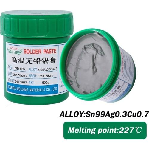 1 Bottle Newest High Temperature Solde Paste 500g Lead-Free Zero Halogen Solder Paste SD-585 For BGA Soldering Sn99Ag0.3Cu0.7