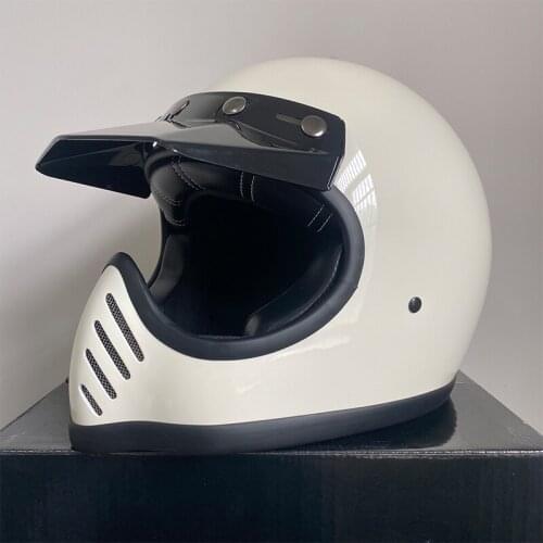 New DOT ECE Approved Professional Vintage Moto-3 Handmade Motorcycle Helmet Full Face Light Weight Fiberglass Shell Cascos