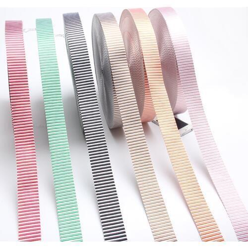 New arrival 38mm nylon webbing striped nylon strap 1.5" thick 1.6mm pink/ orange/ black/red/brown/green /white color
