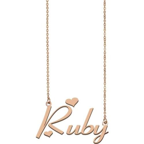 Ruby Name Necklace Custom gold Personalized Choker for Women Girls Best Friends Birthday Wedding Christmas Mother Days Gift