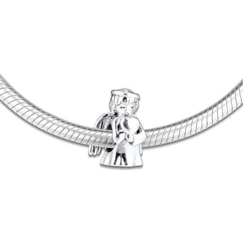 Fits for Pandora Charms Bracelets Angel of Love Beads 100% 925 Sterling Silver Jewelry Free Shipping