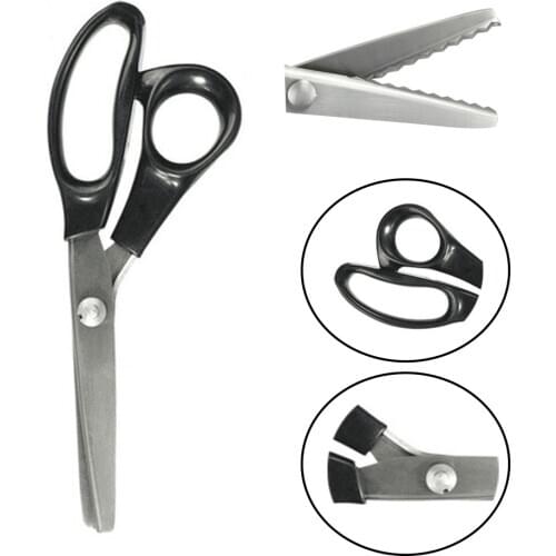 23.5cm Shears Handled Professional Stainless Steel Dressmaking Sewing Craft Scissors Zig Fabric Decorative Edge Tool