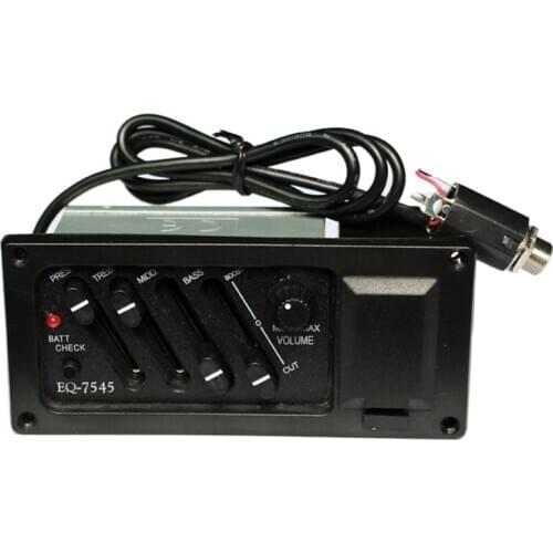Professional 4 Band Acoustic Guitar Preamp Amplifier EQ-7545 Piezo Pickup 6.5MM Output Acoustic Guitar Acceseories