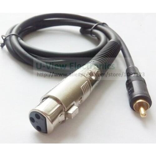 Microphone XLR 3Pin Female Jack to RCA Male Plug Speaker Mic Plug Audio Extension Connector Cable About 1.5M/Free Shipping/1PCS