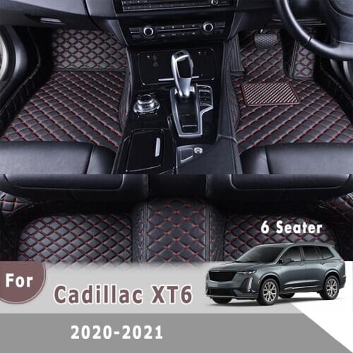 RHD Custom Car Floor Mats For Cadillac XT6 2021 2020 6 Seats Car Accessories Interior Foot Pads Accessory Carpets Decor