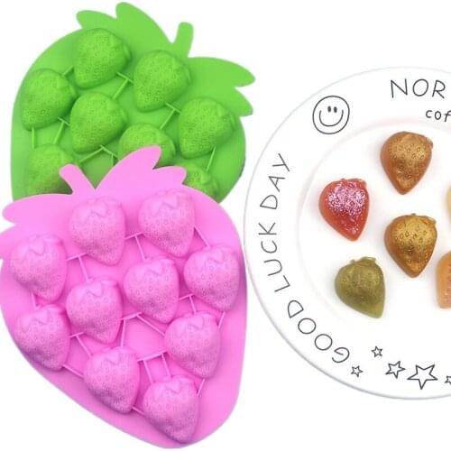 Cute Strawberry Silicone Mold Cake Decorating Tools Easy Release Chocolate Mold DIY Pink Heat-resistant Non-stick Baking Ware