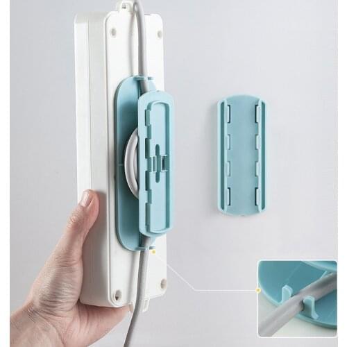 Wall Hanging Socket Holder Patch Panel Paste Type Storage Plug Extension Socket Holder Plug-in Line Board Holder Home Hook