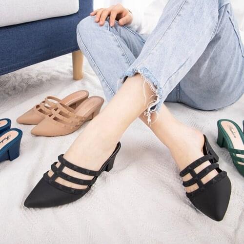 Spring and Summer New Slope Heel Sandals and Slippers, Lady Pointed Slippers, Lazy Shoes, Breathable Casual Womens Shoes