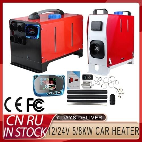 12V/24V 5KW Diesel Parking Heater Four-hole Engine Intelligent Air Heater Integrated Machine Remote Control Low Noise Car Truck