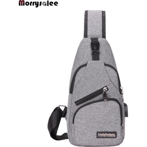 Cross-border for custom new shoulder bag mens charging bag sports mens USB chest bag diagonal package
