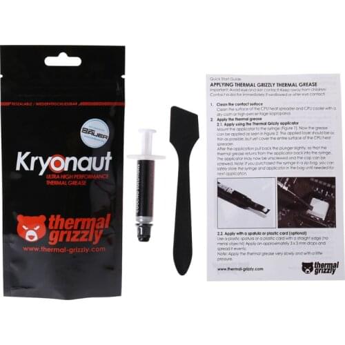 Thermal Grizzly Kryonaut 1g for CPU AMD Intel Processor Heatsink Fan Compound Cooling Thermal Paste Cooler Thermal Grease