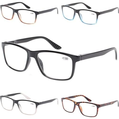 5 Pairs Reading Glasses Spring Hinge Readers Glasses Diopter +0, +50, +75, +100, +200...+600