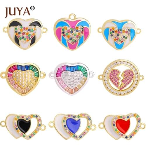 JUYA Jewelry Making Heart Pendants Charms Jewelry Accessories Colorful Love Charms Bracelets Earring DIY Fits Handmade Craft