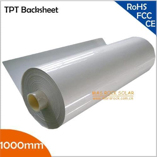 10meter/Lot 1000mm Solar Back Sheet, PV back Sheet,Solar TPT Backsheet,0.3mm Thickness for Encapsulation Solar Panel with TUV UL