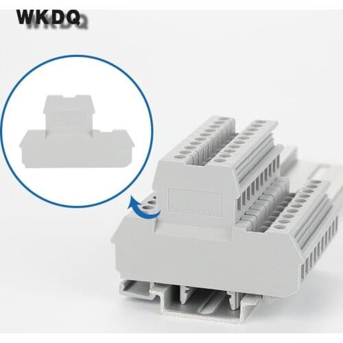 10pcs D-MBKKB 2.5 UK Terminal Block End Cover Din Rail Terminal Blocks End Cover Plate For MBKKB 2.5 Connector