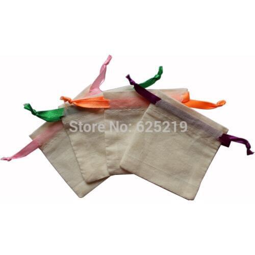 110g/m2 cotton fabric (50pcs/lot)7*7cm 100% cotton drawstring promotional bags satin drawstring pouch recycle bag customize LOGO