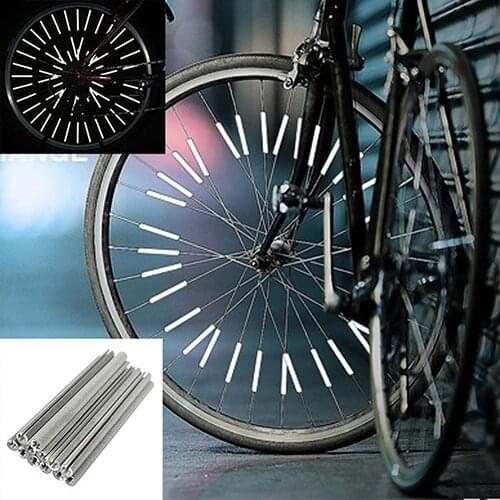 12 Pcs Bicycle Wheel Stickers Bike Wheel Rim Spoke Clip Light Tube Safety Warning Light Strip Cycling Reflective Reflector Stick