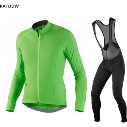 2017 Green Winter Thermal Fleece Cycling Jersey Bicycle Cycling Clothing Roupa Ciclismo 4D Gel Pad Breathable Quick-Dry Clothing