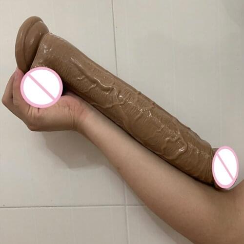 2021 New Super Long Realistic Dildo Suction Cup Huge Penis Large Strap on Dick Cock Sex Toys For Women Lesbian Sex Shop Brown