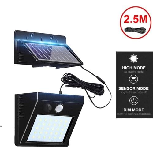 30 LEDs Solar Panel Power Light PIR Motion Sensor Separable Wall Lamp Outdoor Path Yard Garden Fence Night Light New indoor home