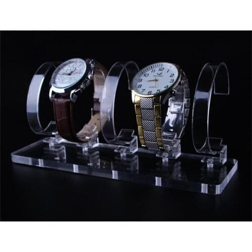 5 Bits High Grade Wrist Watch Display Stand Holder Rack Clear Acrylic Jewelry Bracelet Tabletop Show Stand Decoration Organizer
