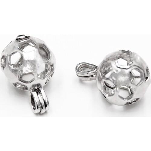 21*14mm Hollow Football Pendant,Aromatherapy Locket Diffuser Necklace Volcanic Setting Lava Stone Ball Fine Jewelry