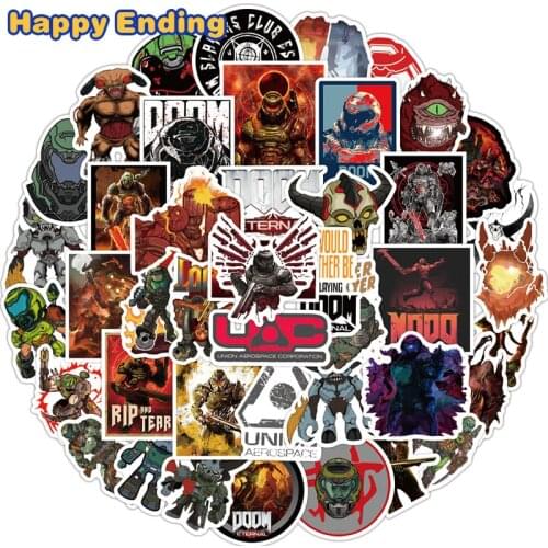 50Pcs Game Doom:Eternal Stickers For Decal kids Laptop Skateboard Guitar Mobile Phone Motorcycle Waterproof Luggage Helmet Toy