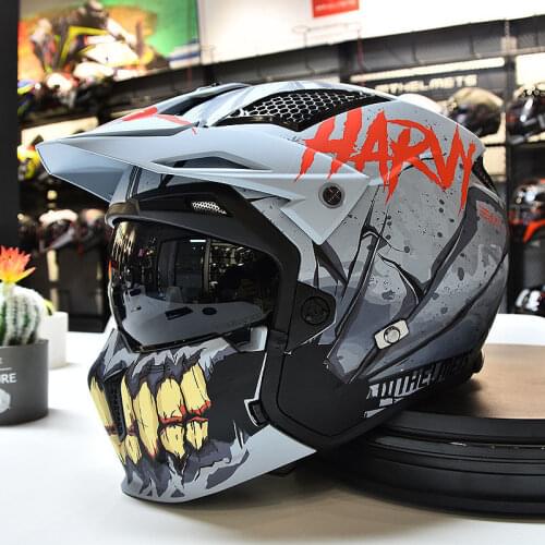 Authentic Profession Motorcross off-road motorcycle helmet men personality full face locomotive pull four highway safety helmet