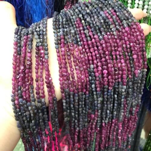 Natural Stone Beads Red Sapphires Loose Spacer Beads for Jewelry Making DIY Necklace Bracelet Accessories 4mm Strand 14