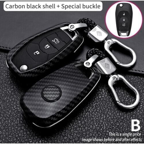 ABS Carbon Fiber Car Remote Key Case Cover For Chevrolet Cruze Spark Camaro Aveo Volt Bolt Malibu Trax Smart Key Holder Shell