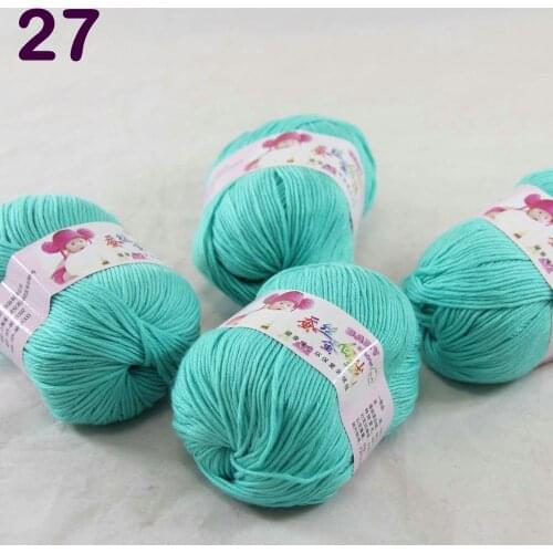 Color Optional 4 ballsX50g Cashmere Silk Velvet Children Hand Kintting Yarn 1827 Teal