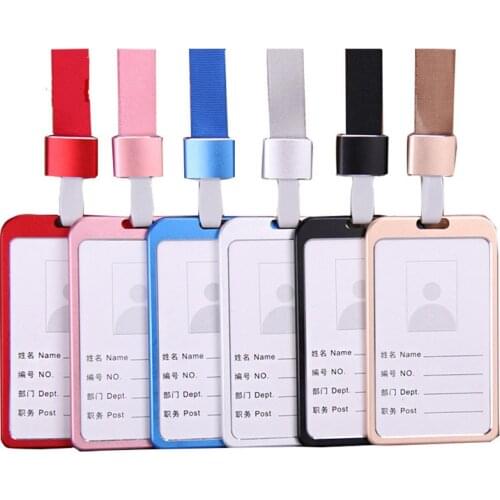 Work Card Holders Men Women Business Bank Credit Card Holder Name ID Card Cover Metal Work Badge Fashion Card Case Hot