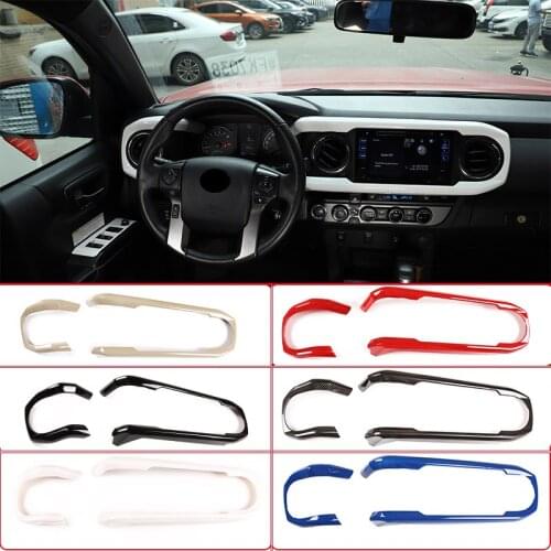 For Toyota Tacoma 2016-2020 ABS Carbon Fiber Car Center Console Instrument Panel Side Frame Decoration Stickers Car Accessories