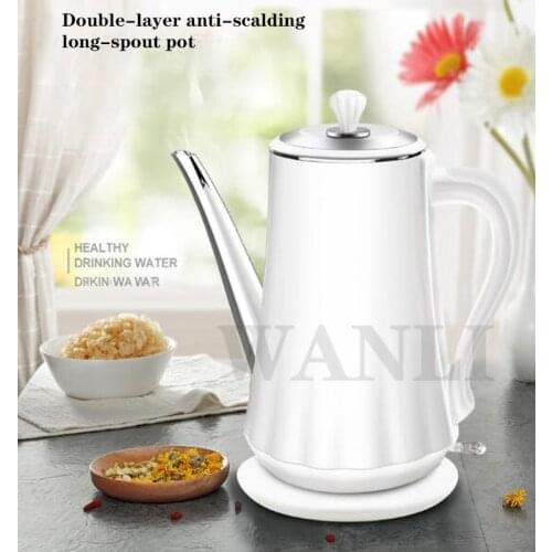 1.4L Double-Layer Pot Body Anti-Scalding Electric Kettle With Automatic Power-Off Stainless Steel Long-Mouth Kettle Teapot